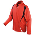 Red-Black-White - Front - Spiro Unisex Adult Trial Zip Neck Training Top