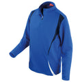 Royal Blue-Navy-White - Front - Spiro Unisex Adult Trial Zip Neck Training Top