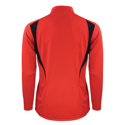 Red-Black-White - Back - Spiro Unisex Adult Trial Zip Neck Training Top