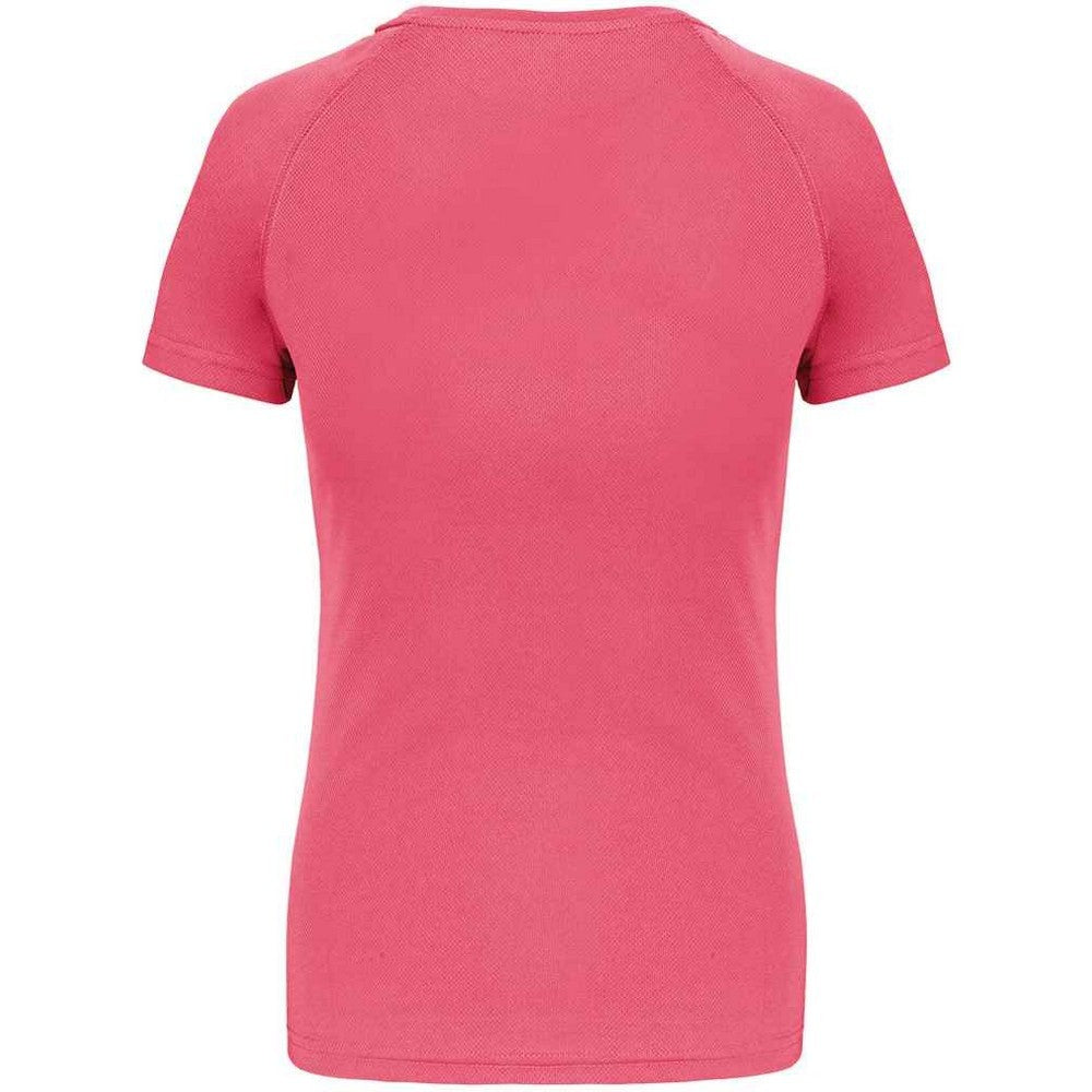 Fluorescent Pink - Back - Proact Womens-Ladies Performance T-Shirt