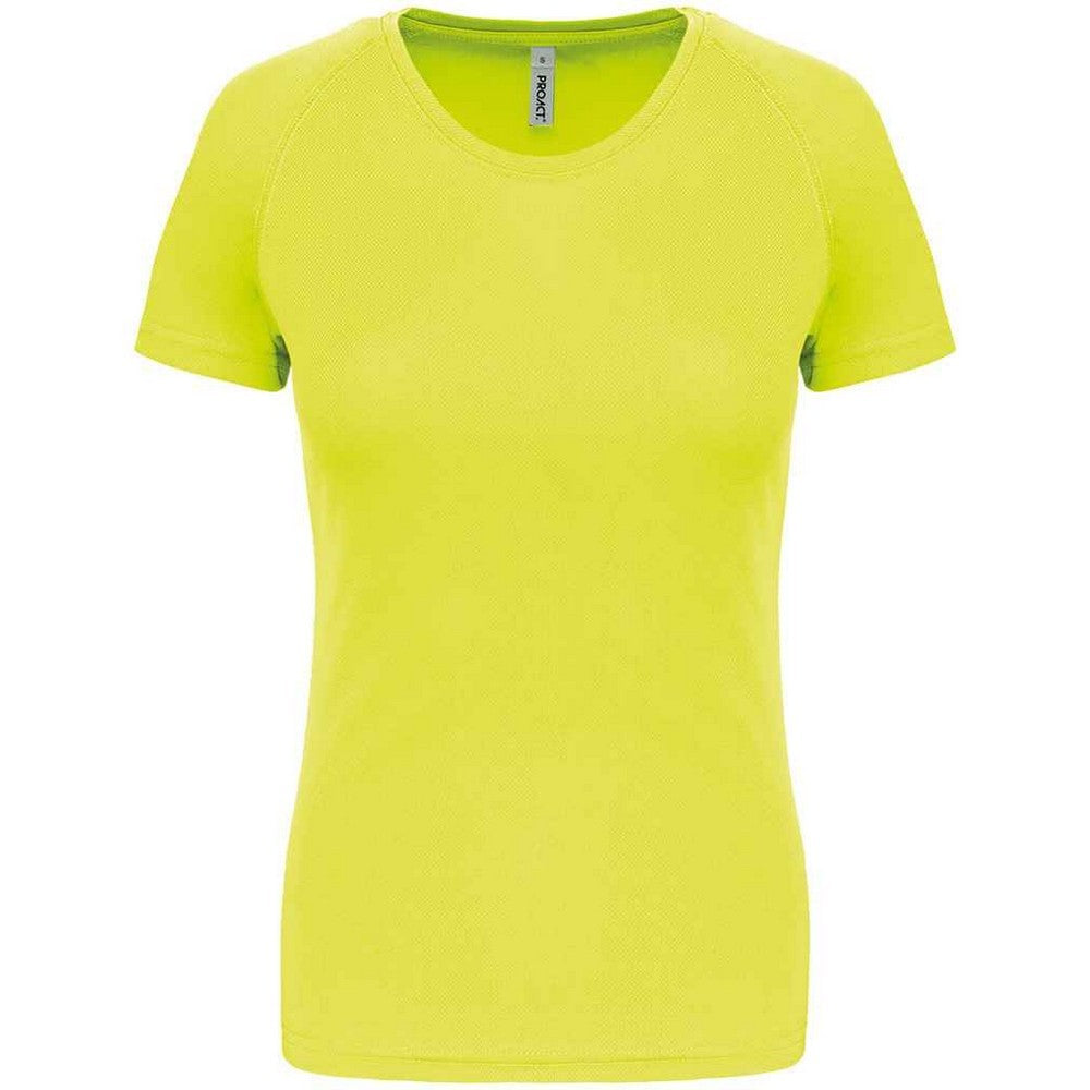Fluorescent Yellow - Front - Proact Womens-Ladies Performance T-Shirt