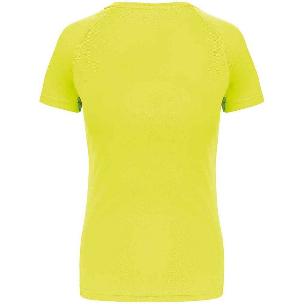 Fluorescent Yellow - Back - Proact Womens-Ladies Performance T-Shirt