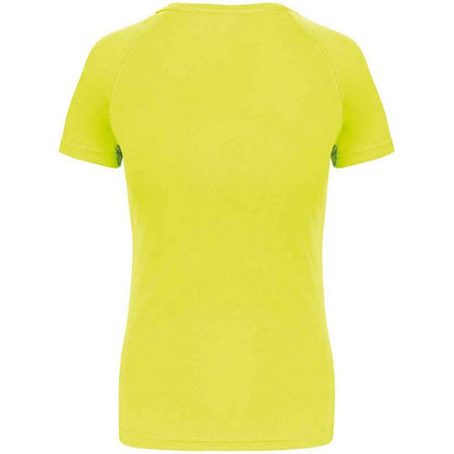 Fluorescent Yellow - Back - Proact Womens-Ladies Performance T-Shirt