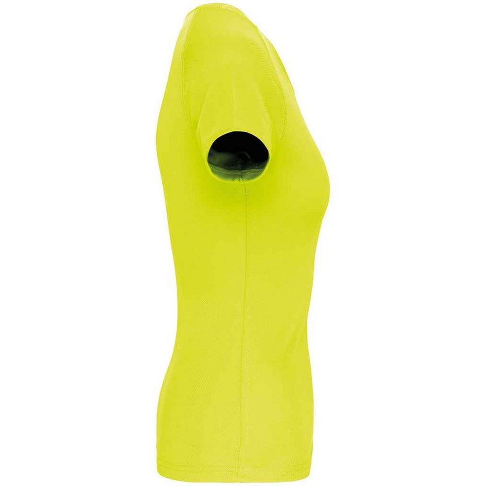 Fluorescent Yellow - Side - Proact Womens-Ladies Performance T-Shirt