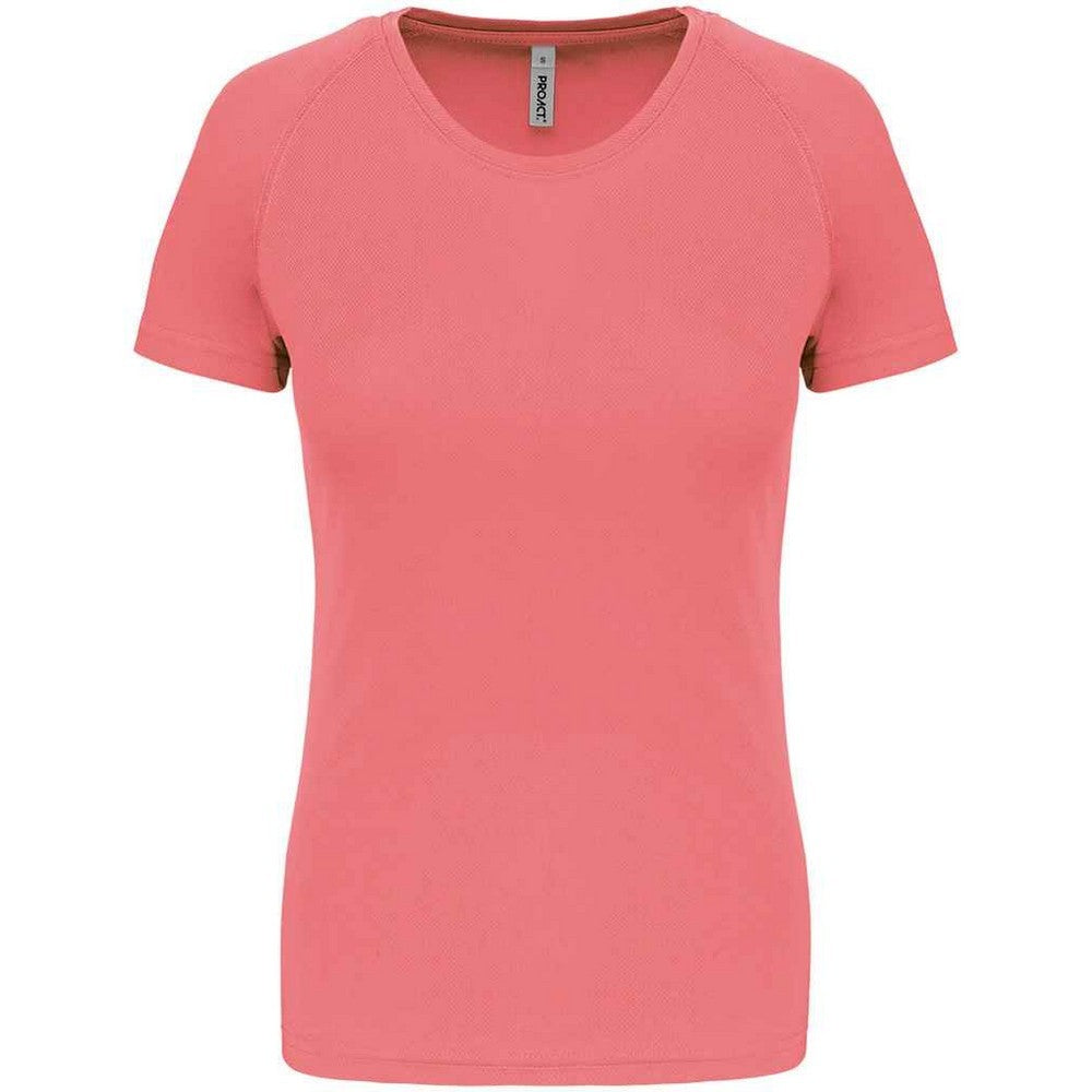 Sporty Coral - Front - Proact Womens-Ladies Performance T-Shirt