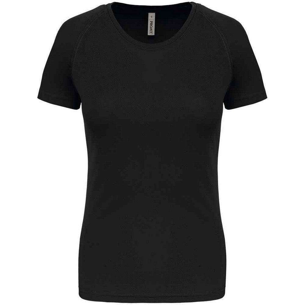 Black - Front - Proact Womens-Ladies Performance T-Shirt