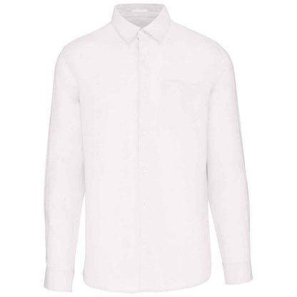 White - Front - Native Spirit Mens Linen Long-Sleeved Shirt