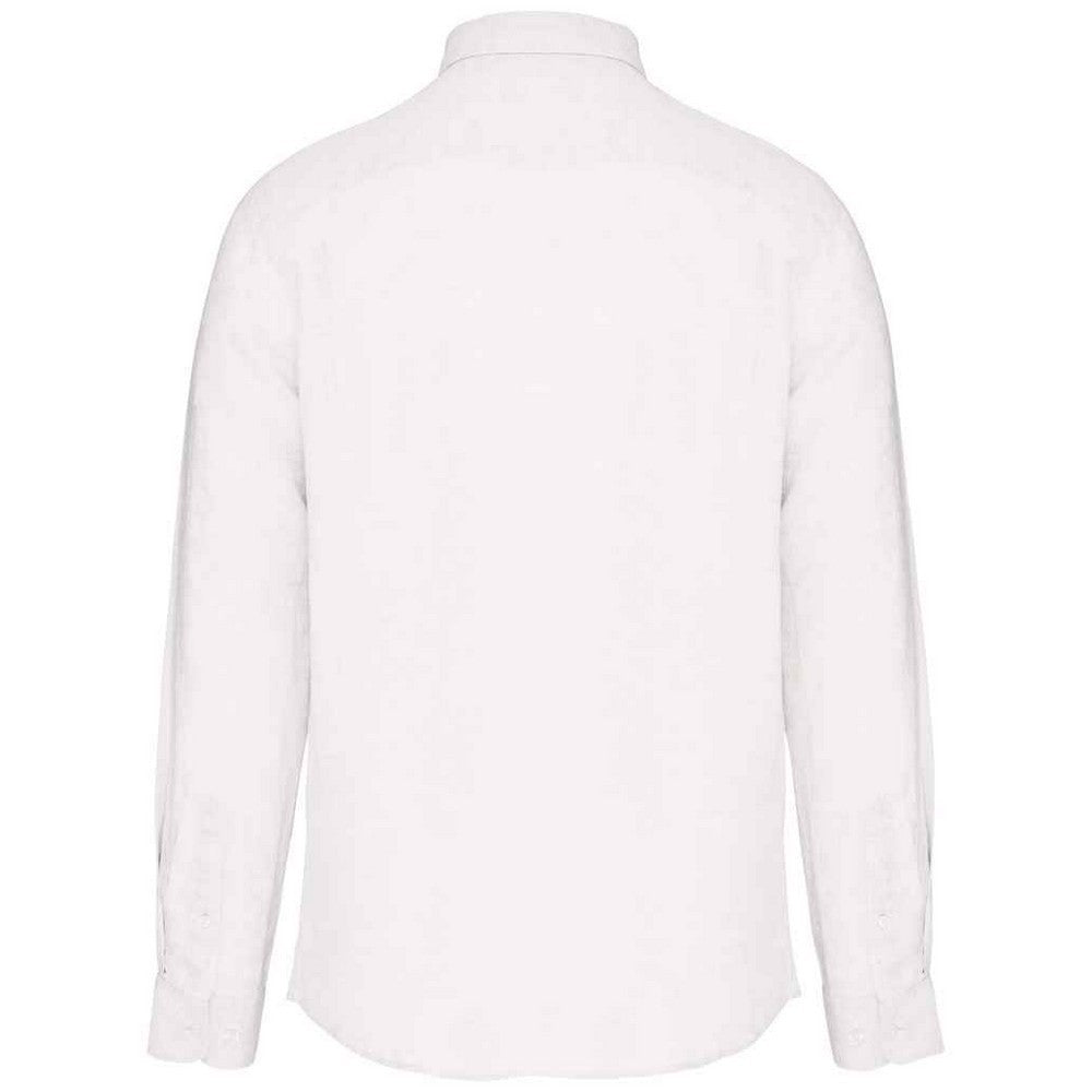 White - Back - Native Spirit Mens Linen Long-Sleeved Shirt
