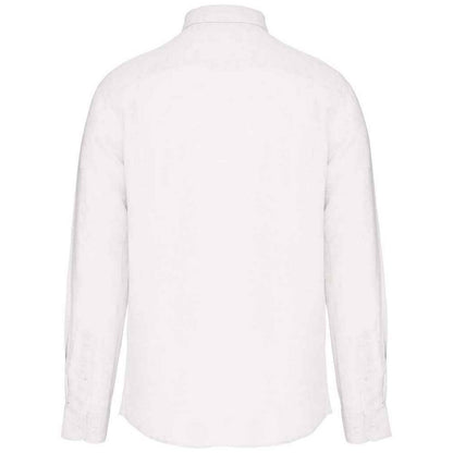 White - Back - Native Spirit Mens Linen Long-Sleeved Shirt