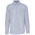 Linen Blue - Front - Native Spirit Mens Linen Long-Sleeved Shirt