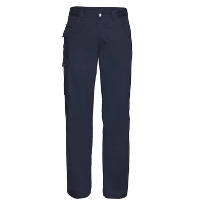 French Navy - Front - Russell Mens Polycotton Work Trousers