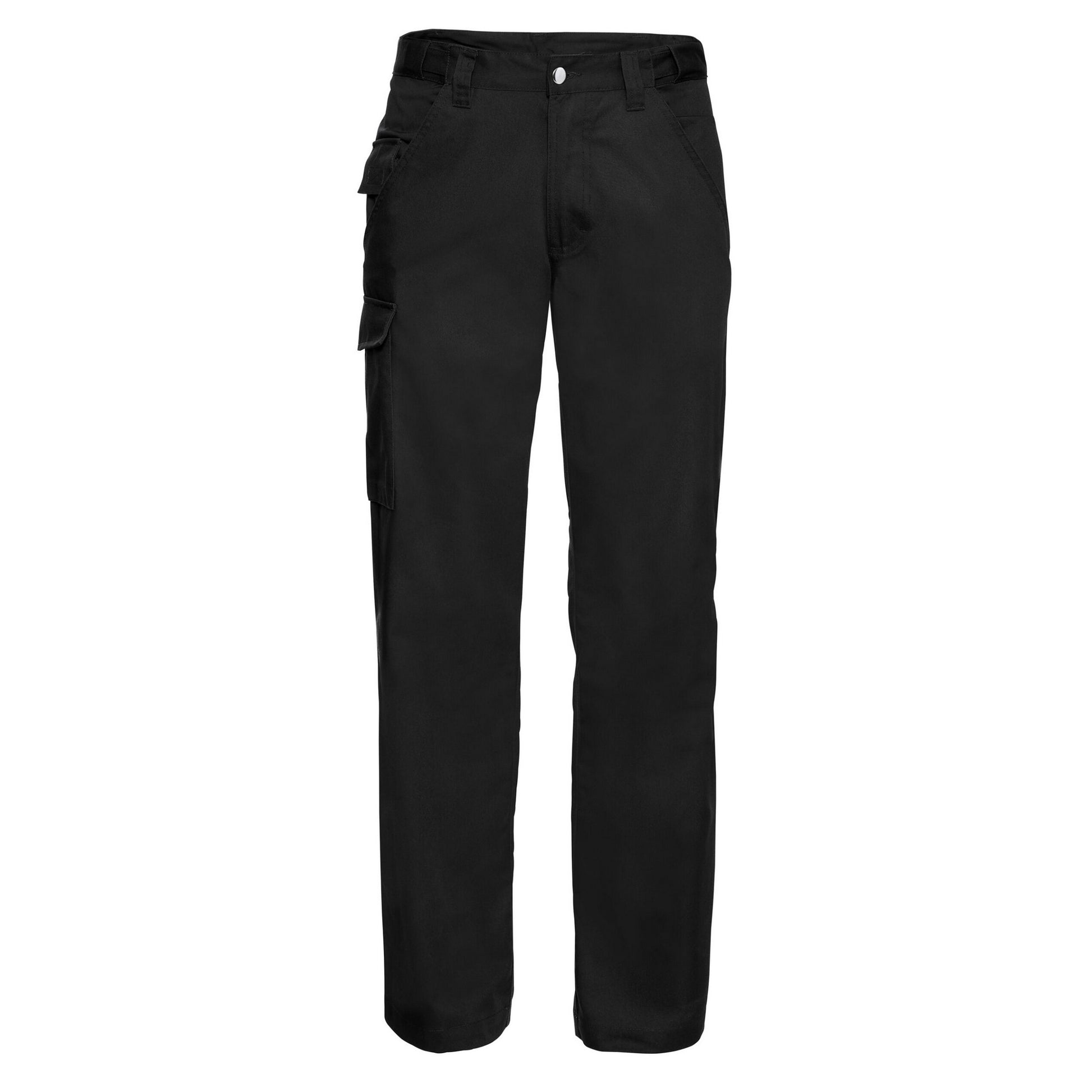 Black - Front - Russell Mens Polycotton Work Trousers
