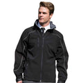 Grey-Black - Front - WORK-GUARD by Result Mens Ice Fell Hooded Soft Shell Jacket