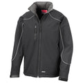 Black-Black - Front - WORK-GUARD by Result Mens Ice Fell Hooded Soft Shell Jacket