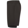 Black-Black - Side - Tombo Mens Double Layered Sports Shorts