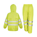 Yellow - Back - SAFE-GUARD by Result Unisex Adult High-Vis Waterproof Jacket And Trousers Set