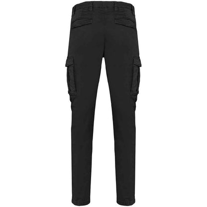 Washed Black - Back - Native Spirit Mens Washed Cargo Trousers