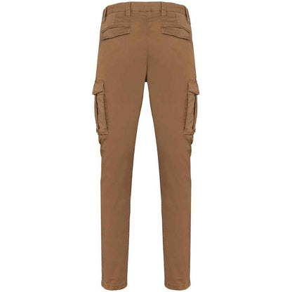 Washed Dark Camel - Back - Native Spirit Mens Washed Cargo Trousers