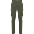 Washed Organic Khaki - Front - Native Spirit Mens Washed Cargo Trousers