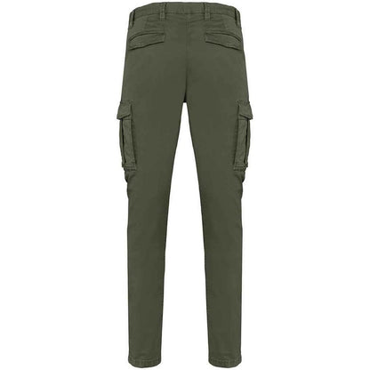 Washed Organic Khaki - Back - Native Spirit Mens Washed Cargo Trousers