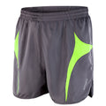 Grey-Lime - Front - Spiro Mens Micro-Lite Running Shorts