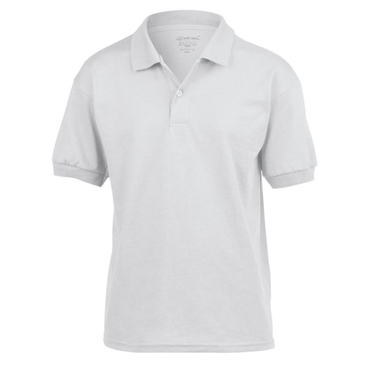 White - Front - Gildan Childrens-Kids Dryblend Jersey Polo Shirt
