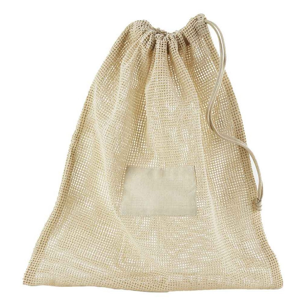Natural - Front - Westford Mill Mesh Organic Cotton Drawstring Bag