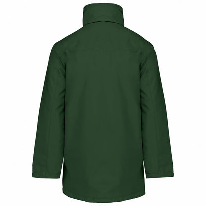 Forest-Black - Back - Kariban Unisex Adult Quilted Parka