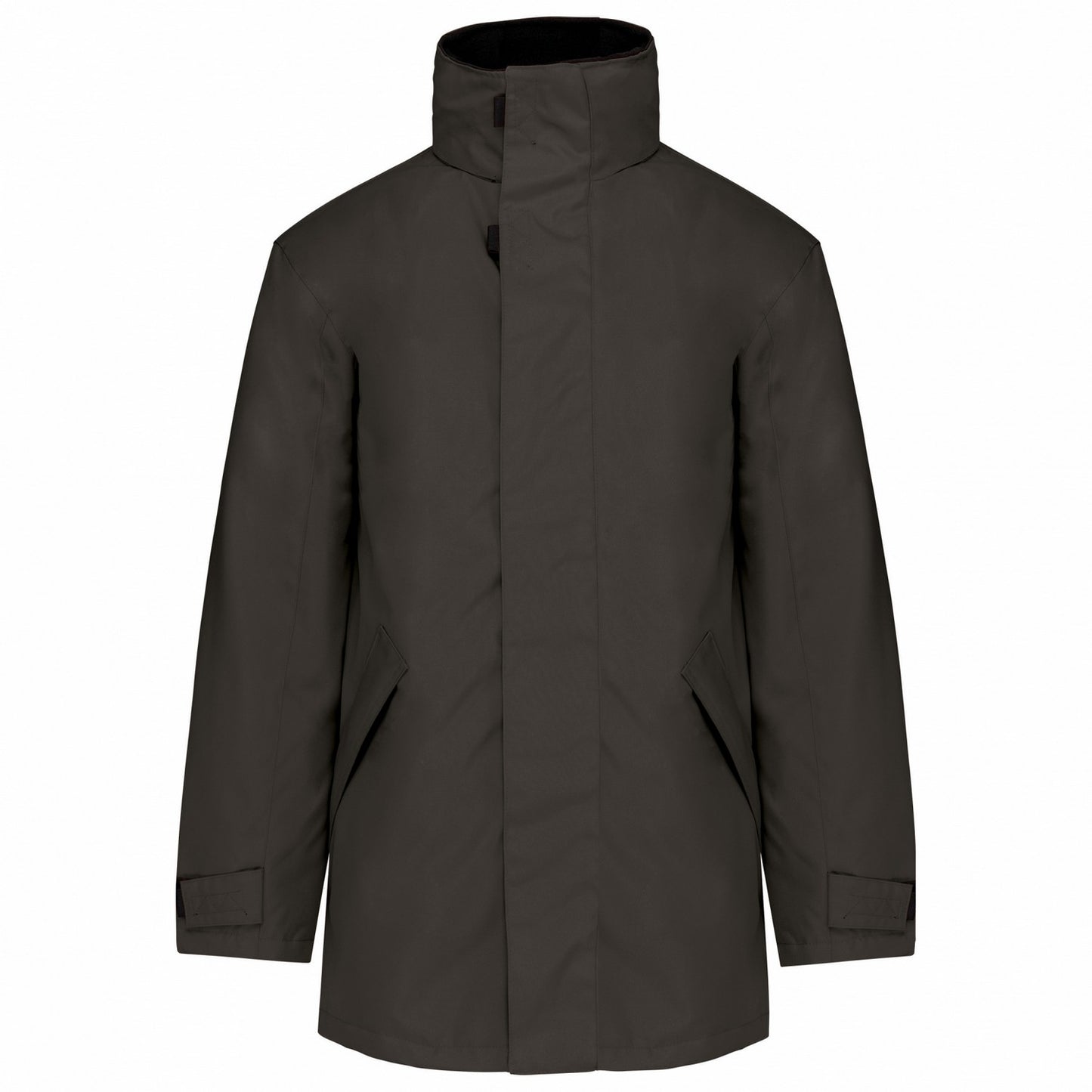 Dark Grey-Black - Front - Kariban Unisex Adult Quilted Parka