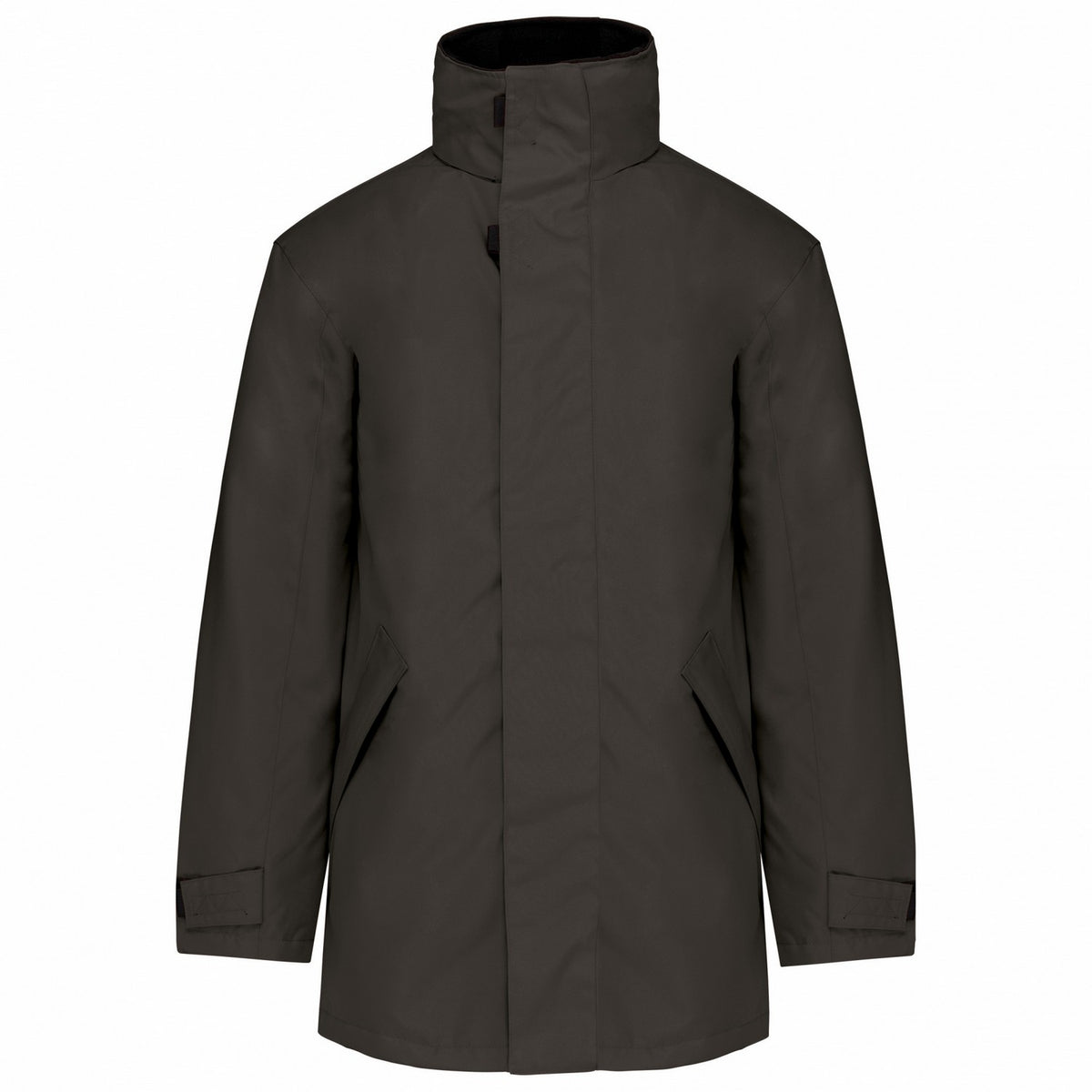 Dark Grey-Black - Front - Kariban Unisex Adult Quilted Parka