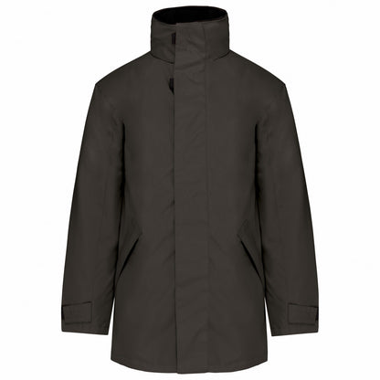 Dark Grey-Black - Front - Kariban Unisex Adult Quilted Parka
