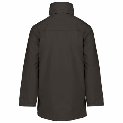 Dark Grey-Black - Back - Kariban Unisex Adult Quilted Parka