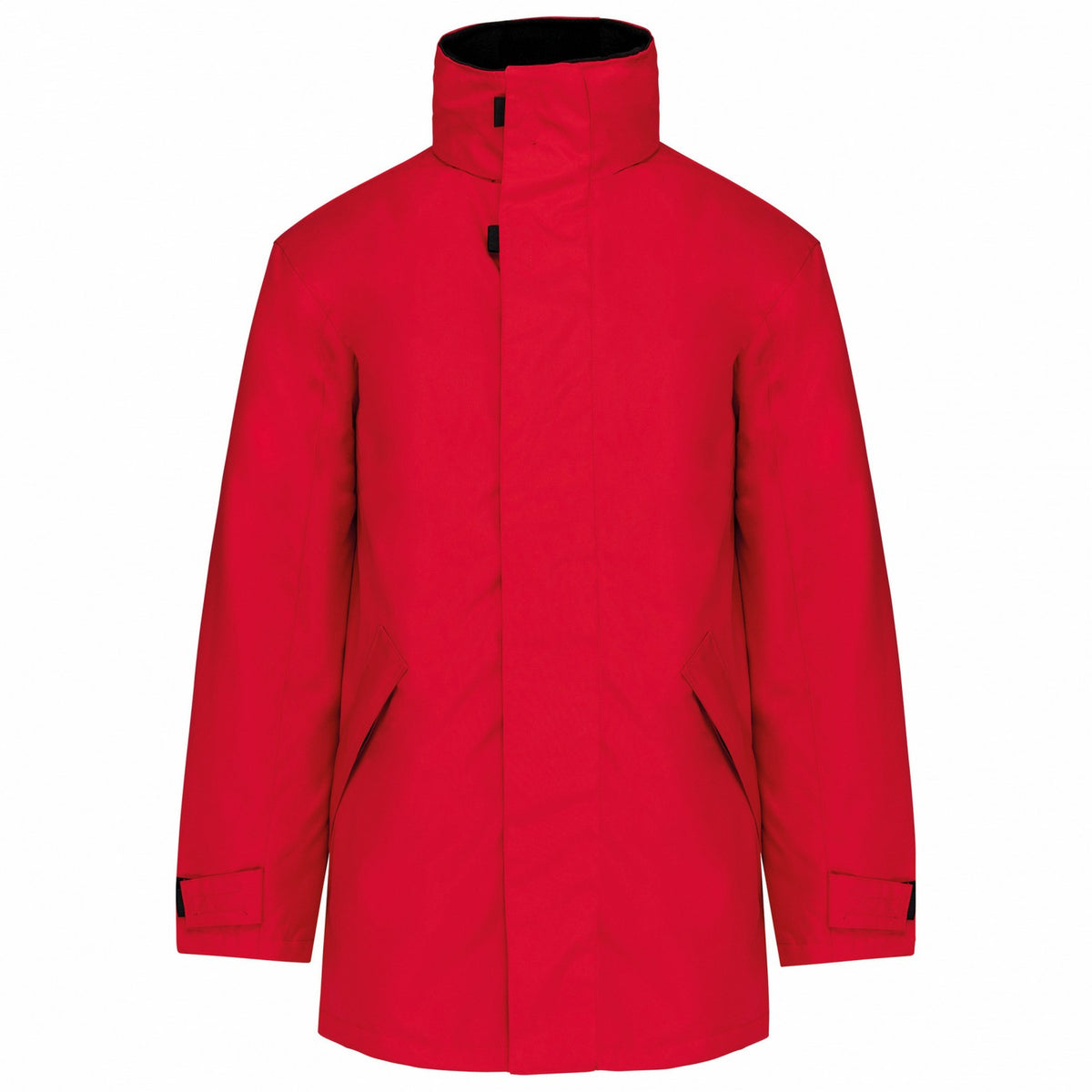 Red-Black - Front - Kariban Unisex Adult Quilted Parka