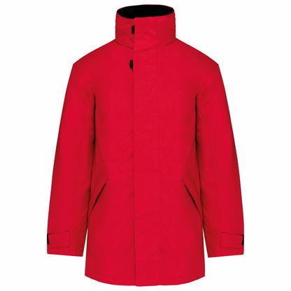 Red-Black - Front - Kariban Unisex Adult Quilted Parka
