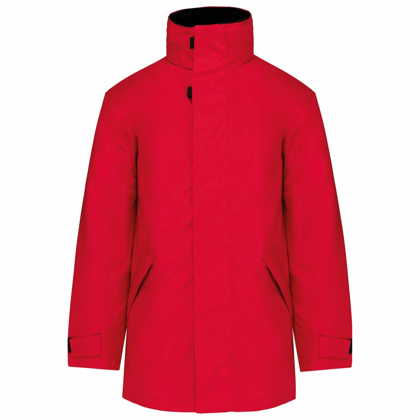 Red-Black - Front - Kariban Unisex Adult Quilted Parka