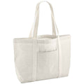 Grey - Back - Westford Mill Striped Organic Cotton Shopper