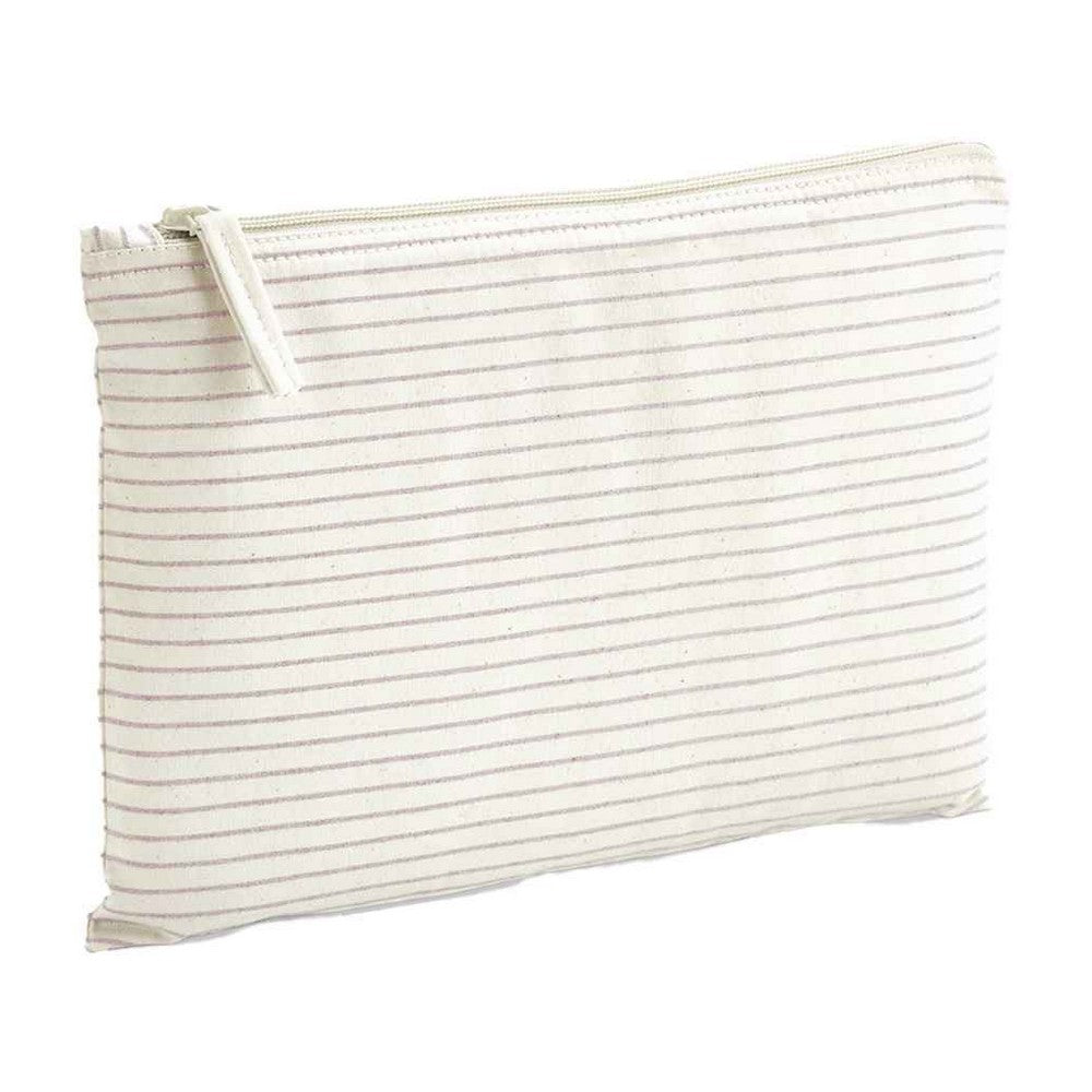 Red - Back - Westford Mill Striped Organic Cotton Pouch