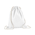 White - Front - Westford Mill Organic Cotton Drawstring Bag