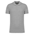 Moon Grey Heather - Front - Native Spirit Mens Pique Polo Shirt