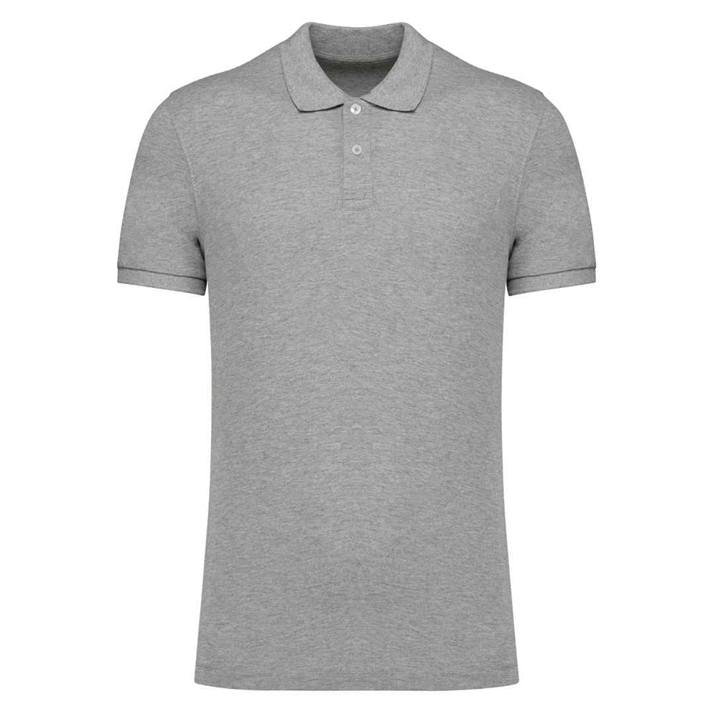 Moon Grey Heather - Front - Native Spirit Mens Pique Polo Shirt