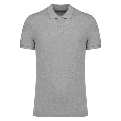 Moon Grey Heather - Front - Native Spirit Mens Pique Polo Shirt