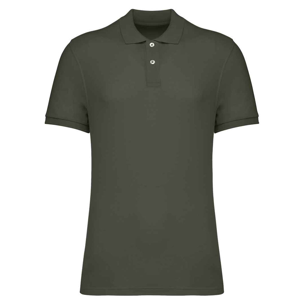Organic Khaki - Front - Native Spirit Mens Pique Polo Shirt