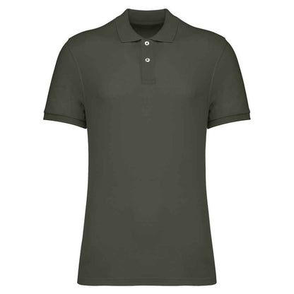Organic Khaki - Front - Native Spirit Mens Pique Polo Shirt