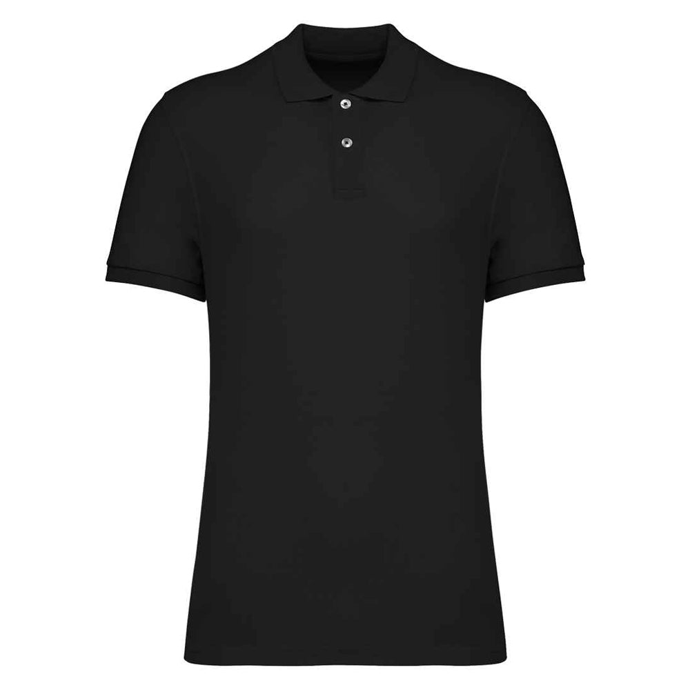 Black - Front - Native Spirit Mens Pique Polo Shirt