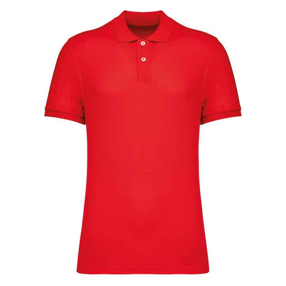 Poppy Red - Front - Native Spirit Mens Pique Polo Shirt