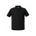 Black - Front - Russell Mens Authentic Pique Polo Shirt
