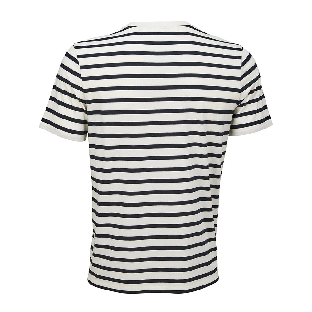 Off White-Navy - Back - Russell Mens Authentic Pique Polo Shirt