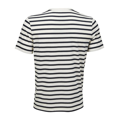 Off White-Navy - Back - Russell Mens Authentic Pique Polo Shirt