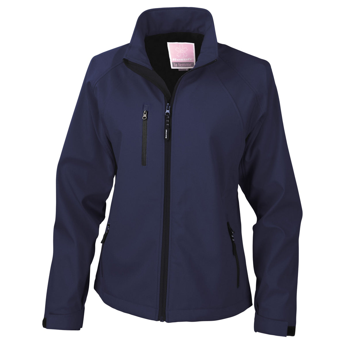 Navy - Front - Result Womens-Ladies Soft Shell Jacket