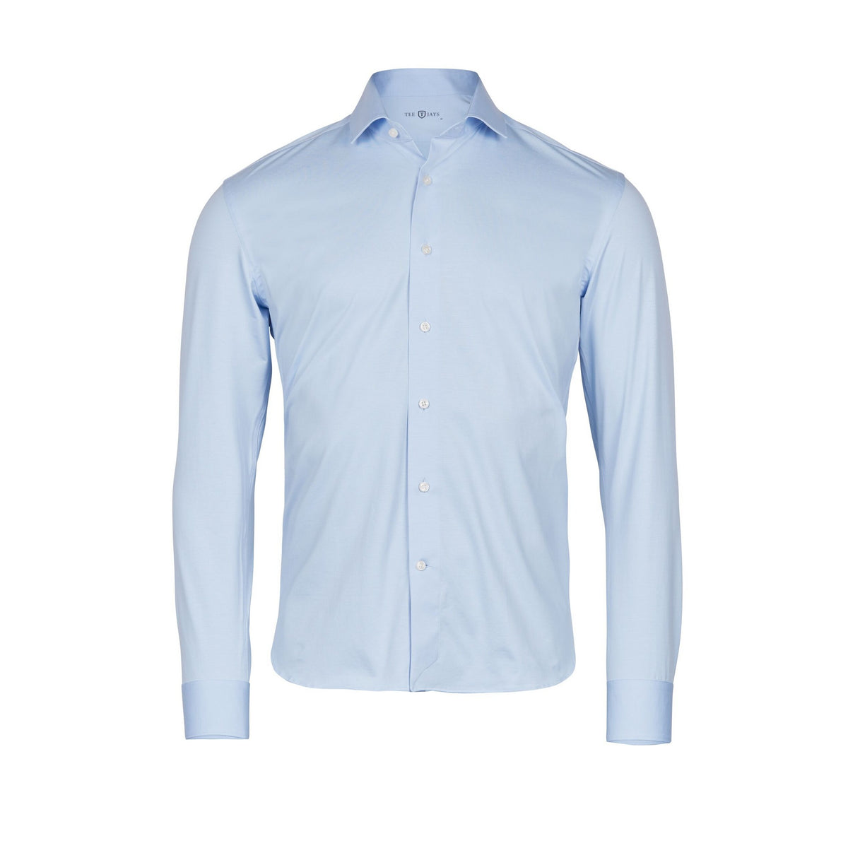 Light Blue - Front - Tee Jays Mens Stretch Long-Sleeved Active Shirt